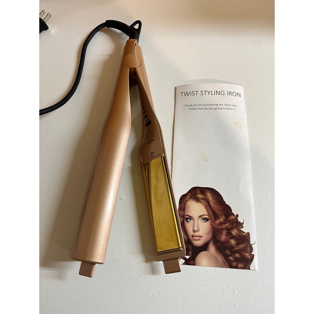 Twist Styling Iron Wand Gold Rose Hair Curler‎ Wand Straightener Stylist Tool
